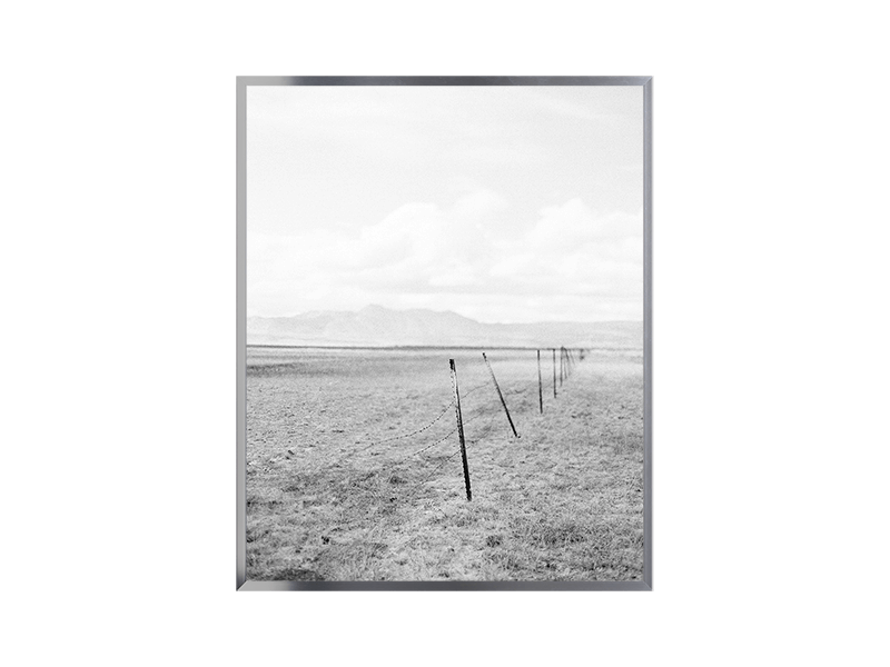 simply framed metal gallery frame bright silver with art by KT Merry