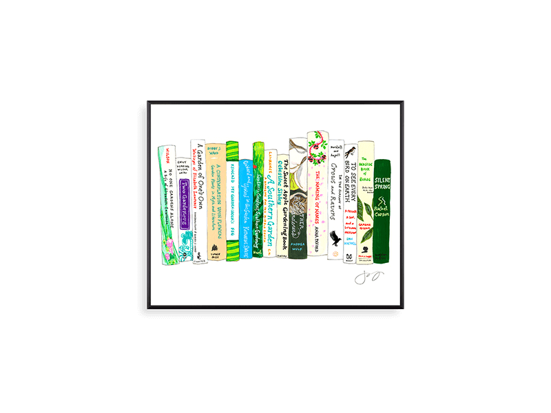 simply framed metal old school frame in matte black featuring artwork by ideal bookshelf