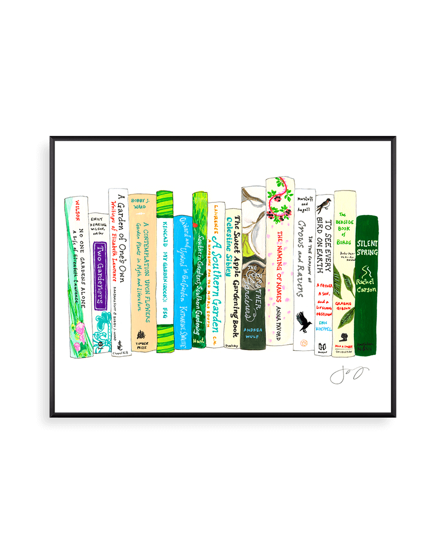 simply framed metal old school frame in matte black featuring artwork by ideal bookshelf