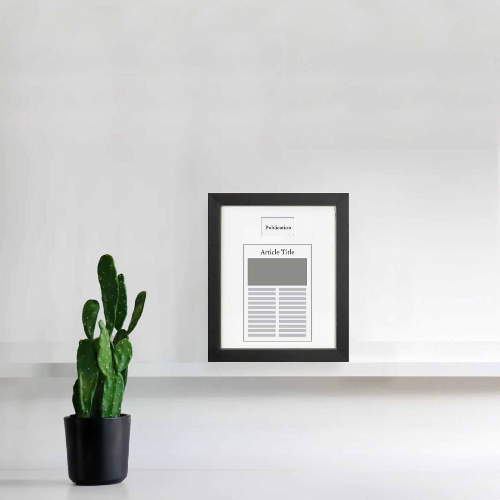 Press framing for your online articles showcased in a beautiful 8x10 frame in Gallery Black