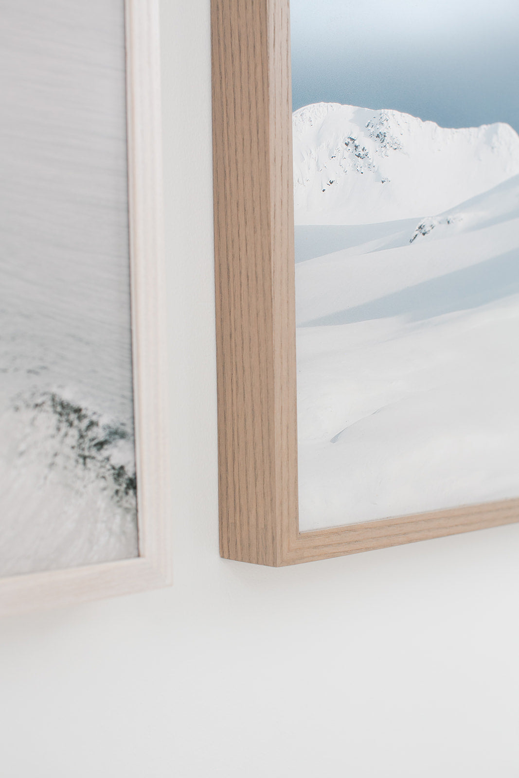 Two Premium frames in natural wood with non glare acrylic