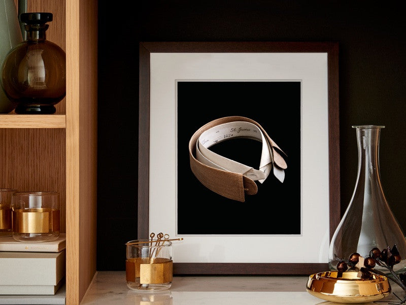 Simply Framed Dark Walnut Gallery Frame featuring artwork by Permanent Press Editions in a home interior