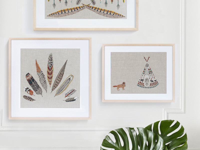 Simply Framed Natural Wood Gallery Frame featuring artwork by Coral & Tusk in a home interior